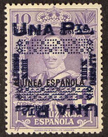 1927 1p On 10p Violet Stamp Of Spanish Guinea With Coronation OVERPRINT TRIPLE ONE INVERTED Variety (Edifil 395hhhi, SG  - Andere & Zonder Classificatie