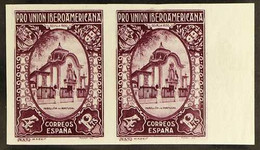 1930 Spanish-American Exhibition (Postage 4p Brown Violet (as Edifil 579, Scott 446) IMPERF HORIZONTAL PAIR, Very Fine N - Andere & Zonder Classificatie