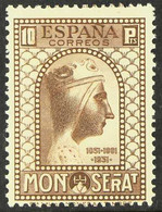 1931 10p Brow Montserrat Monastery Perf 11½ (SG 725A, Michel 610 A, Edifil 648), Never Hinged Mint, Very Fresh & Scarce. - Andere & Zonder Classificatie