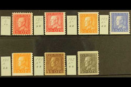 1921-36 King Gustaf V Fine Never Hinged Mint All Different Group, Comprising 1921-36 15o Red Perf 9¾ Type I And Imperf X - Other & Unclassified