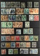1857-1920's MOSTLY USED ASSEMBLY On Stock Pages, Includes 1861-62 12c (x3), 1875-79 Vals To 30c, 1893 Columbus Vals To 1 - Altri & Non Classificati