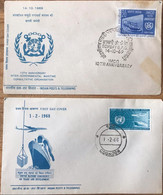 Inde - Bombai - Coonoor - FDC - Lot De 2 - 1968 - 1969 - FDC