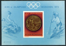 ROMANIA 1972 Olympic Medals Imperforate Block MNH / **.  Michel Block 101 - Neufs