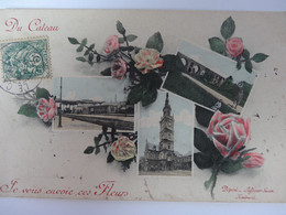 LE CATEAU JE VOUS ENVOIE CES FLEURS CARTE COLORISEE MUTI VUES - Le Cateau