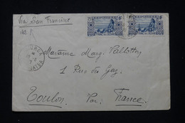 OCÉANIE - Enveloppe Pour La France En 1936 Via San Francisco - L 95558 - Cartas & Documentos
