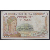 50 Francs Cérès 17.9.1936, X.5024, TB - 50 F 1934-1940 ''Cérès''