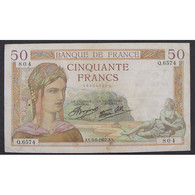 50 Francs Cérès 5.8.1937, Q.6574, TB - 50 F 1934-1940 ''Cérès''