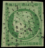 EMISSION DE 1849 - 2    15c. Vert, Amorce De Voisin à Gauche, Obl. ETOILE, TTB - 1849-1850 Cérès