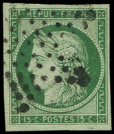 EMISSION DE 1849 - 2b   15c. Vert FONCE, Obl. ETOILE, TB. C - 1849-1850 Ceres