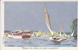 Régates En Rivière Et Cruiser Automobile (illustrateur Haffner) - Haffner