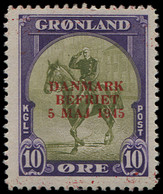 ** DANEMARK Groënland 18D : 10ö., Surcharge Rouge, TB - Autres & Non Classés