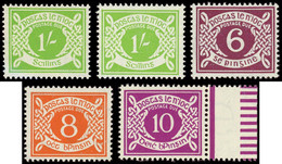 ** IRLANDE Taxe 11/14 Et 14a 1s. Vert, Filigrane Couché, TB - Timbres-taxe