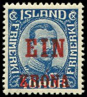 ** ISLANDE 120 : EIN/KRONA Sur 40a. Bleu, TB - Neufs