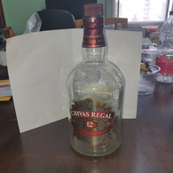 ScOTLAND-CHIVAS REGAL-(AGED 12 Years)-(1LITER)-(40%)-used Bottle Glasse+cap - Whisky