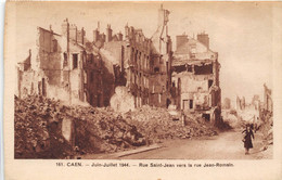 14-CAEN- JUIN-JUILLET 1944, RUE SAINT-JEAN VERS LA RUE JEAN-ROMAIN - Caen