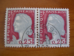 France  Obl  N° 1263 Cachet Rond Noir Paire - 1960 Maríanne De Decaris