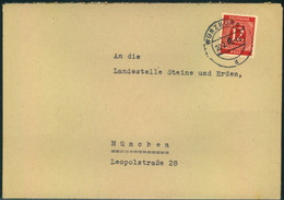 1946, 12 Pfg. Karmin In Frühverwendung Auf Fernbrief Ab "WÜRZBURG 20.2.46" - 919 - Sonstige & Ohne Zuordnung