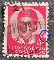 KING PETER II-2 DIN-ERROR-BIG DOT-YUGOSLAVIA-1935 - Non Dentelés, épreuves & Variétés