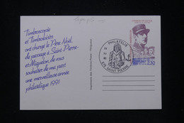 SAINT PIERRE ET MIQUELON - Entier Postal Type Général De Gaulle Avec Repiquage  " Père Noël " En 1990 - L 95633 - Interi Postali