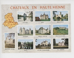 Chateaux En Haute Vienne Géographique Rocher Brie Montbrun Coussac Neuvic Rochechouart Magnac Nieul Ris Puy - Nieul