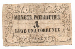 Governo Provvisorio Di Venezia - Moneta Patriottica 1 Lira 1848 - Autres - Europe