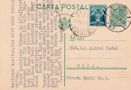 A4461- Postcard, Romanian Post, Aviation Stamp, King Of Romania Carol II, Sibiu 1933 Romania Used Postal Stationery - Storia Postale