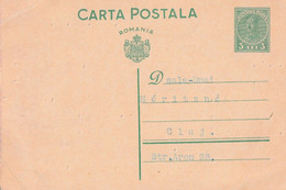 A4463- Postcard, Romanian Post, Aviation Stamp, King Of Romania Carol II, Cluj 1933 Romania Used Postal Stationery - Storia Postale