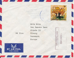 Rwanda Air Mail Cover Sent To Denmark Single Franked - Gebraucht