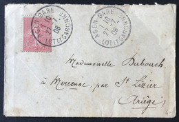 France N°129 Sur Enveloppe TAD AGEN GARE, Lot Et Garonne 27.7.1906 - (B689) - 1877-1920: Periodo Semi Moderno