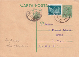 A4475- Postcard, Romanian Post, King Of Romania Carol II, Aviation Fund,1937 Cluj Sibiu Romania Used Postal Stationery - Storia Postale