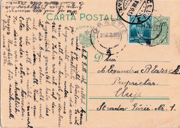 A4490- Postcard, Romanian Post, King Carol II, Aviation Stamp, Cluj 1933 Orastie Romania Used Postal Stationery - Covers & Documents