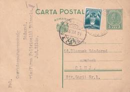 A4491- Postcard, Romanian Post, King Carol II, Aviation Stamp, Cluj 1933 Romania Used Postal Stationery - Cartas & Documentos