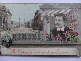 LE CATEAU DU CATEAU JE VOUS ENVOIE CE SOUVENIR CARTE COLORISEE - Le Cateau