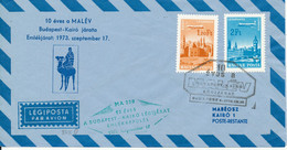Hungary Air Mail Flight Cover Malev Budapest - Cairo 10th Anniversary 17-9-1973 - Cartas & Documentos