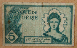 Algérie 5 Francs 16-11-1942 - Algeria