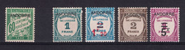 ANDORRE FRANÇAIS - LOT De 5 TIMBRES TAXE N° 12 13 14 15 + 5 TOUS NEUFS * TB - BELLE COTE - Autres & Non Classés