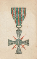 CPA Collage Timbres Découpés : Croix De Guerre 1914-1918 - Other