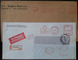 Belgique - Advertising METER Franking - 2 Covers + 1 Cut - 1960-79