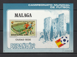 ESPAÑA 1982 - HOJA RECUERDO MALAGA CIUDAD SEDE DEL MUNDIAL DE FUTBOL ESPAÑA-82 - Feuillets Souvenir