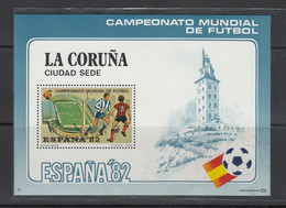 ESPAÑA 1982 - HOJA RECUERDO CORUÑA - CIUDAD SEDE DEL MUNDIAL DE FUTBOL ESPAÑA-82 - Commemorative Panes