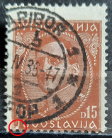 KING ALEXANDER-15 D-ERROR-DOT-YUGOSLAVIA-1932 - Ongetande, Proeven & Plaatfouten