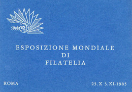 N. 2  FOGLIETTI   ESPOSIZIONE   MONDIALE   FILATELIA    1985 - Lotti E Collezioni