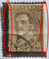 KING ALEXANDER-10 D-BLACK OVERPRINT-ERROR-YUGOSLAVIA-1934 - Ongetande, Proeven & Plaatfouten