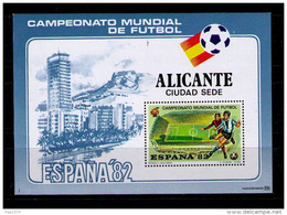 ESPAÑA 1982 - HOJA RECUERDO ALICANTE - CIUDAD SEDE DEL MUNDIAL DE FUTBOL ESPAÑA-82 - Feuillets Souvenir