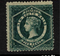 NSW 1860 5d Dark Bluish Green P13 SG 162a HM #BQX10 - Neufs