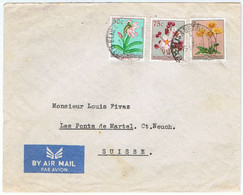 182 + 184 + 192 Sur Lettre D'Elisabethville Du 13/01/1955 Pour Les Ponts De Martel (Neuchâtel, Suisse) - Lettres & Documents