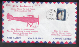 CANADA 50th Anniversary -  NL Flight Botwood To Hawkes Bay March 24, 1923 - Commemorativi