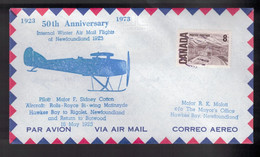 CANADA 50th Anniversary -  NL Flight Hawkes Bay-Rigolet-Botwood May 16, 1923 1 - Sobres Conmemorativos