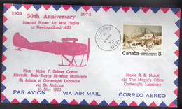 CANADA 50th Anniversary - NL Flight St John's-St Anthony-Cartwright May 16, 1923 1 - Sobres Conmemorativos