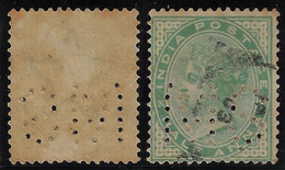 India Stamp Issued In 1902 Queen Victoria Perfin MS not Identified In The Catalog Lochung Perfore - Other